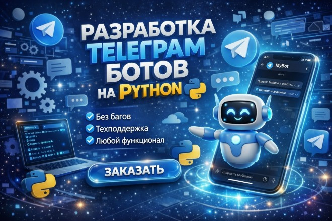 Создание Telegram-Bot + админка + полный код
за пару дней
