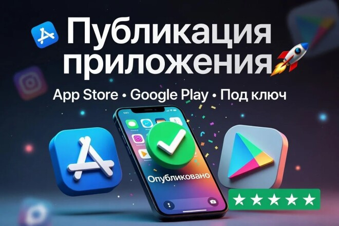 Опубликую ваше приложение в AppStore, Google Play, RuStore