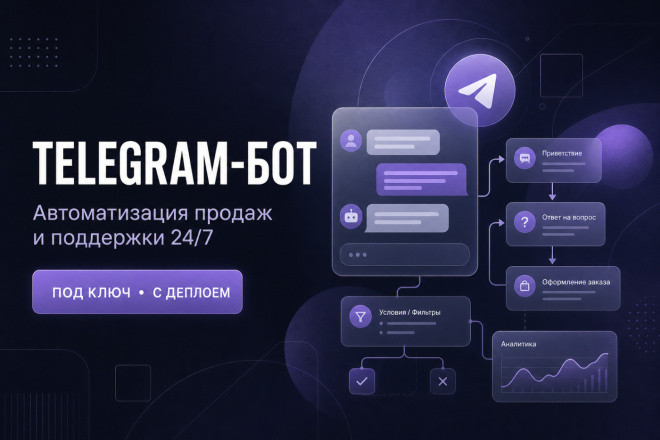 Создам Telegram-бота под ключ: заявки, заказы, автоответы, рассылки