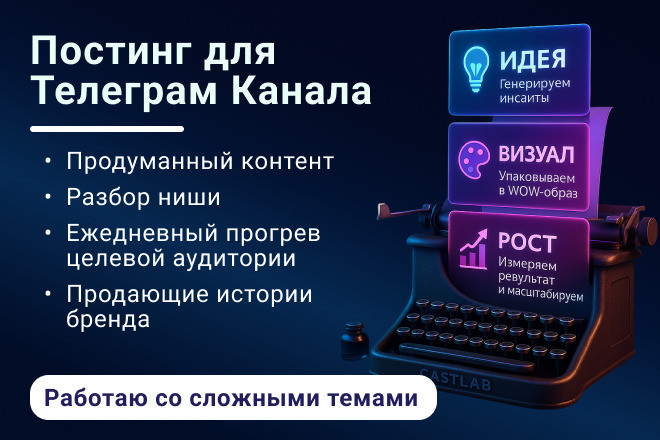 Ведение Телеграм канала 12 постов под ключ