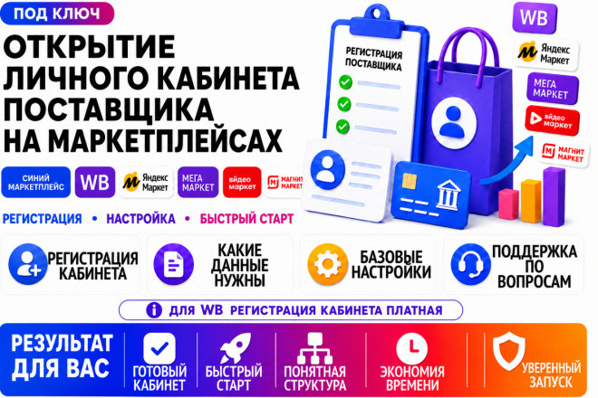 Открытие личного кабинета поставщика на маркетплейсе