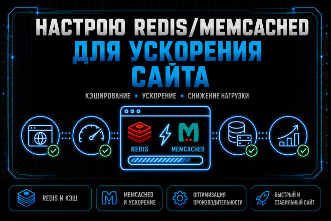 Настрою Redis, Memcached для ускорения сайта