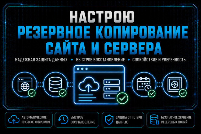 Настрою резервное копирование сайта и сервера