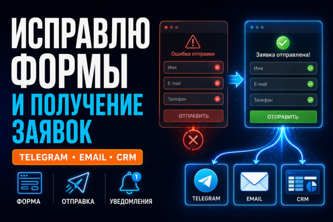 Исправлю формы на сайте и настрою получение заявок