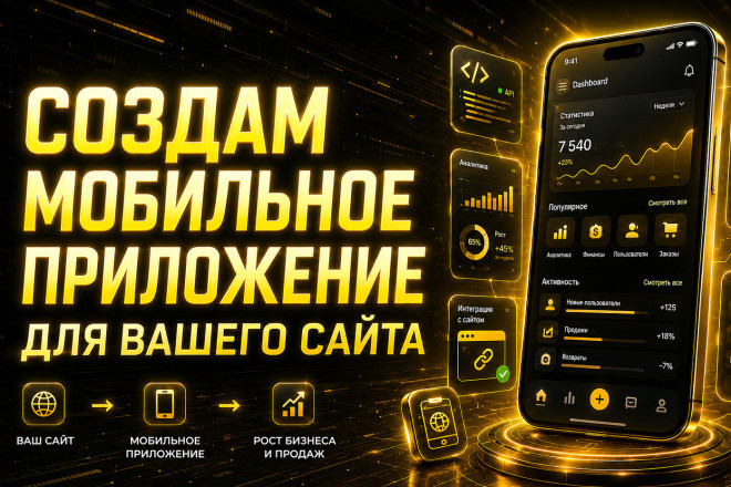 Создам мобильное приложение на андроид для вашего сайта