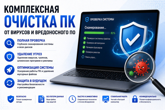 Комплексная очистка ПК от вирусов и вредоносного ПО
