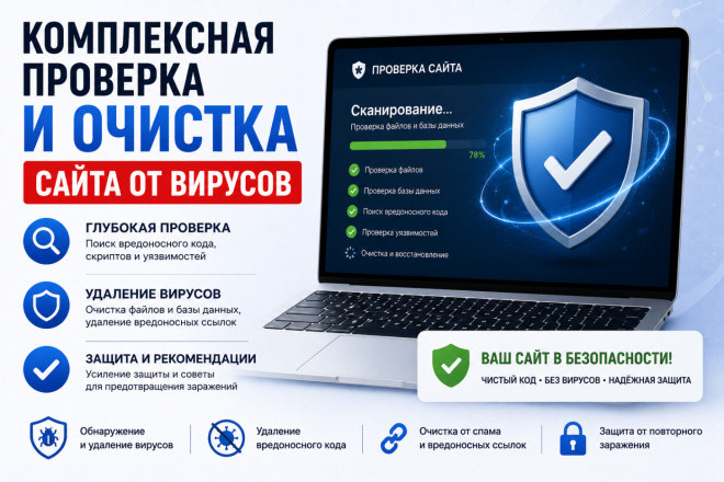 Комплексная проверка и очистка сайта от вирусов