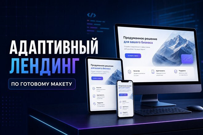 Сверстаю адаптивный лендинг по готовому макету