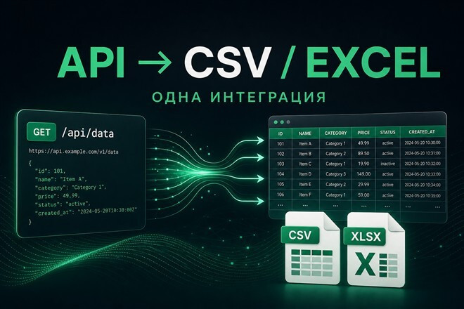 Подключу API и выгружу данные в CSV или Excel