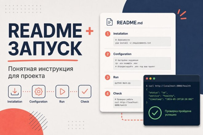 Составлю readme и инструкцию запуска для вашего проекта