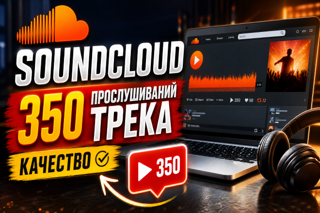 Soundcloud. 350 прослушиваний трека. Качество