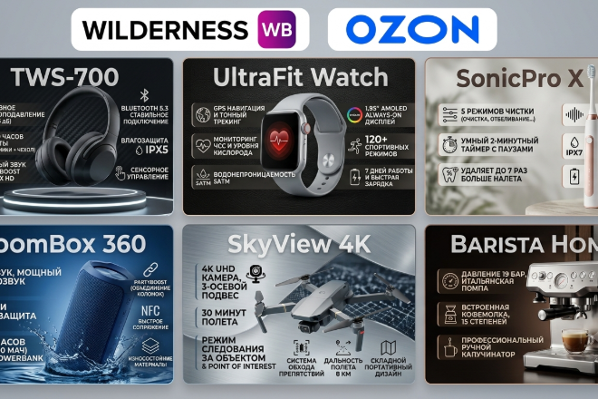 Дизайн карточек товара WB/OZON/AVITO