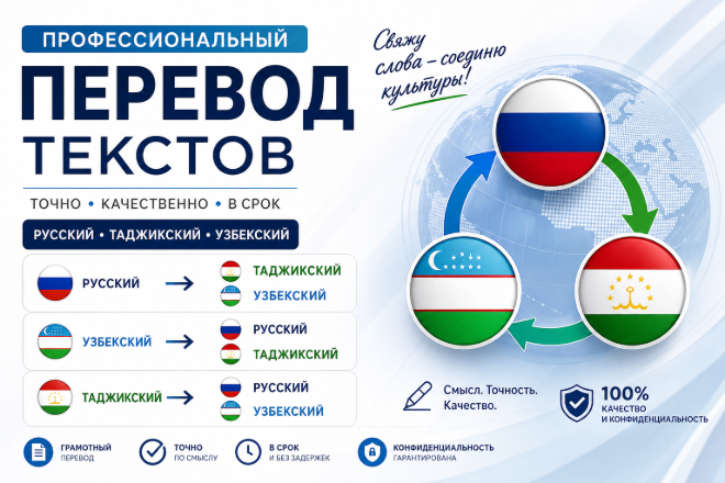 Перевод и озвучка на 3 языках: русский, узбекский, таджикский