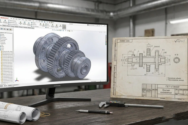 Разработаю 3D-модель и чертеж детали под производство по ГОСТ