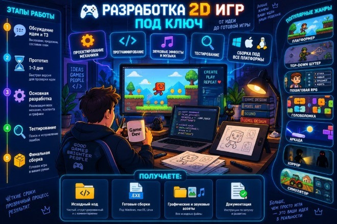 Разработка 2D игры на чистом Python под ключ