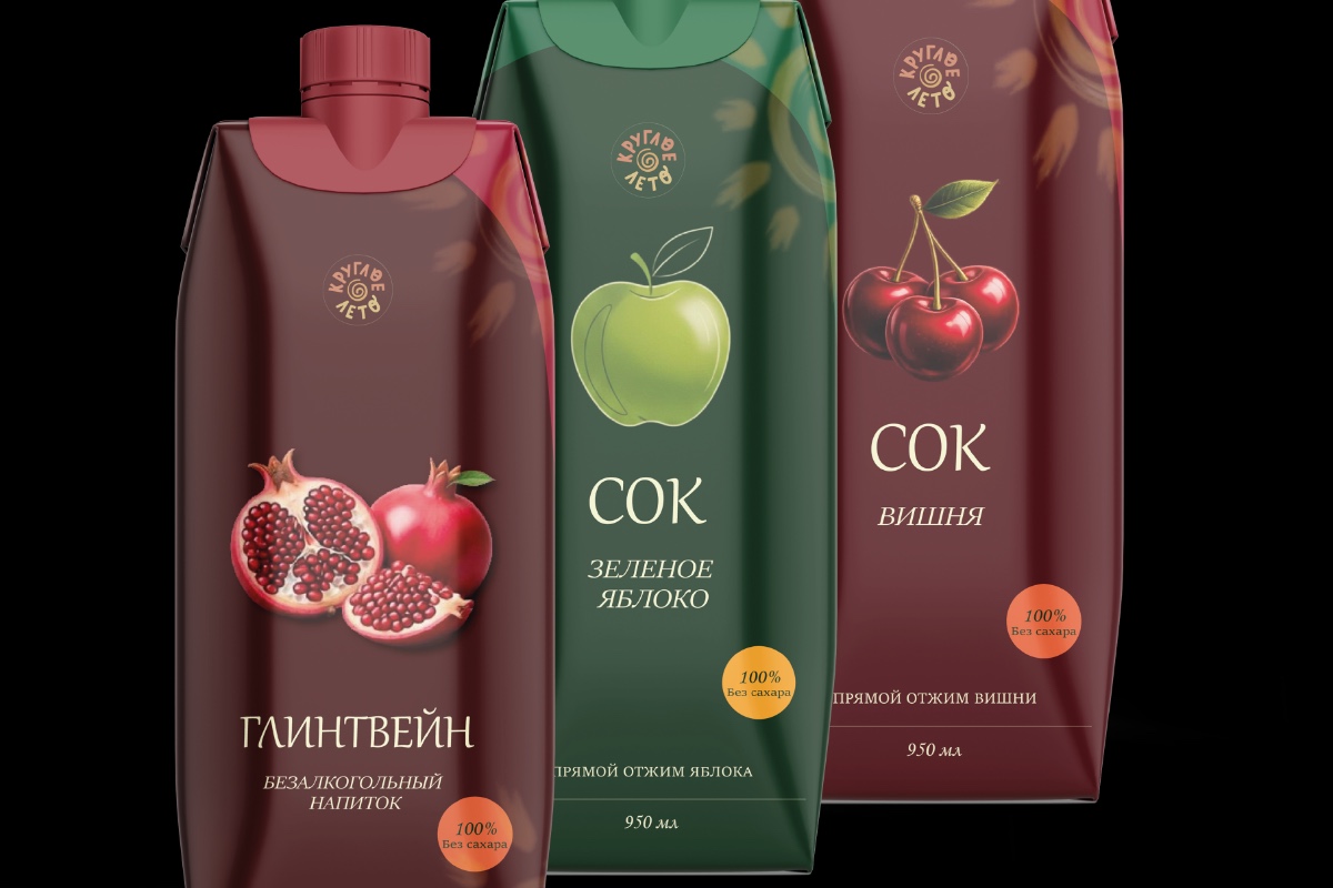 Редизайн упаковки сока круглое лето
